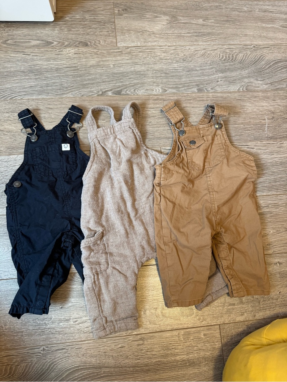 Baby Brown Canvas Overalls with Adjustable Straps